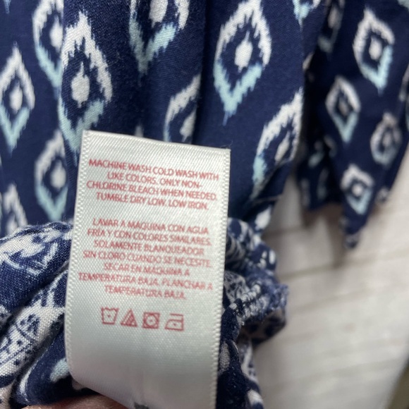 Faded Glory Women’s‎ Blue White Boho 3/4 Sleeve Blouse. - Picture 8 of 9